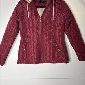 CoffeeShop Women's Maroon Quilted Puffer Jacket